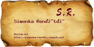 Simonka Renátó névjegykártya